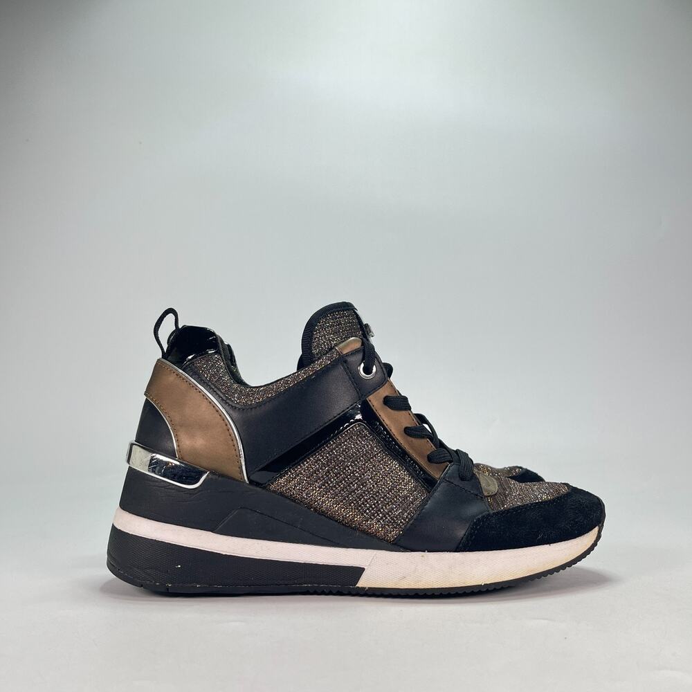 MICHAEL Michael Kors Black Sport Luxe Platform Wedge Sneakers Women's Size 7.5M